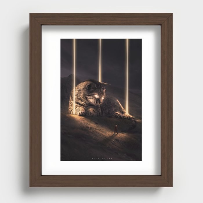 Cat in Space Recessed Framed Print