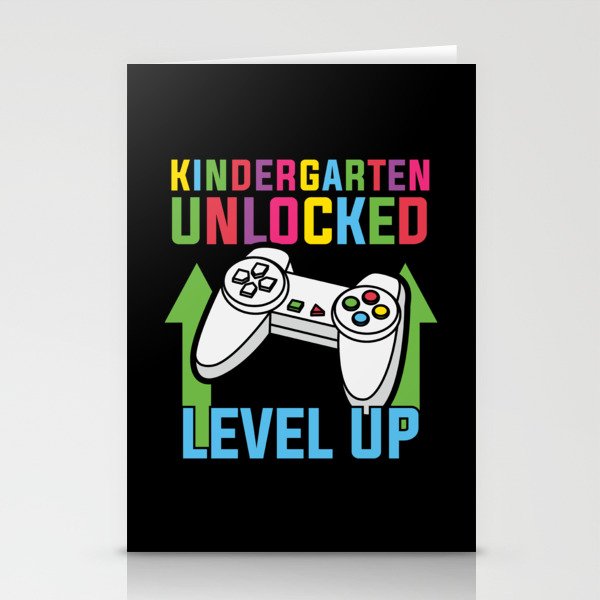 Kindergarten Unlocked Level Up Stationery Cards
