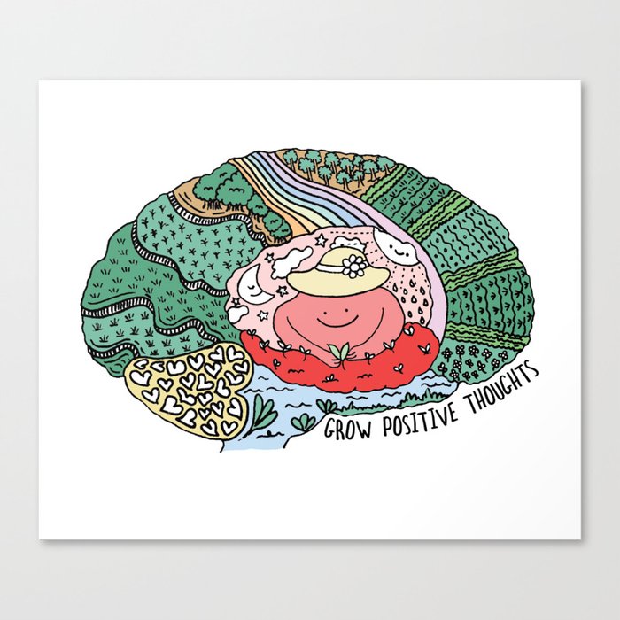 Grow Positive Thoughts Brain Hippocampus Canvas Print