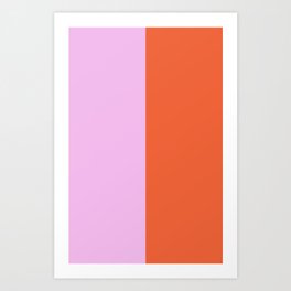 Pink/Red Colorblock Stripes Art Print