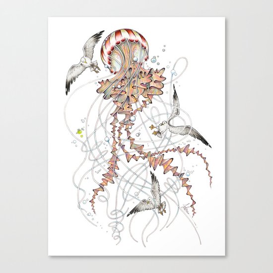 Compass Jellyfish Canvas Print