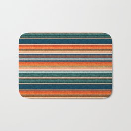 serape southwest stripe - orange & dark teal Bath Mat