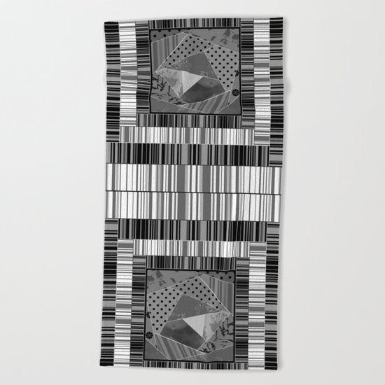 Abstract pattern . Patchwork striped . Beach Towel