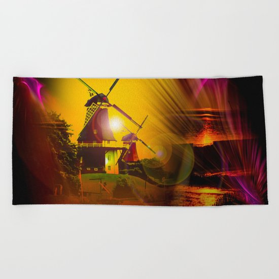 Greetsiel Zwillingsmühlen Beach Towel