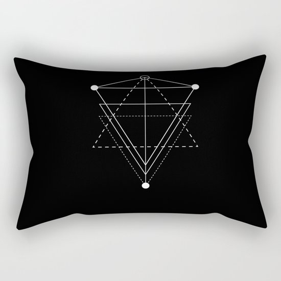 Triangle Planets Black Rectangular Pillow