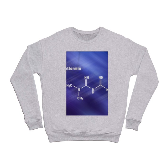 Metformin diabetes drug, Structural chemical formula Crewneck Sweatshirt