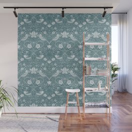 William Morris Strawberry Thief Soft Teal Wall Mural