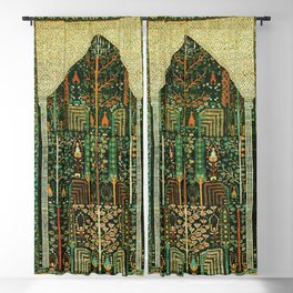 Weeping Willow Antique Bijar Persian Rug Print Blackout Curtain