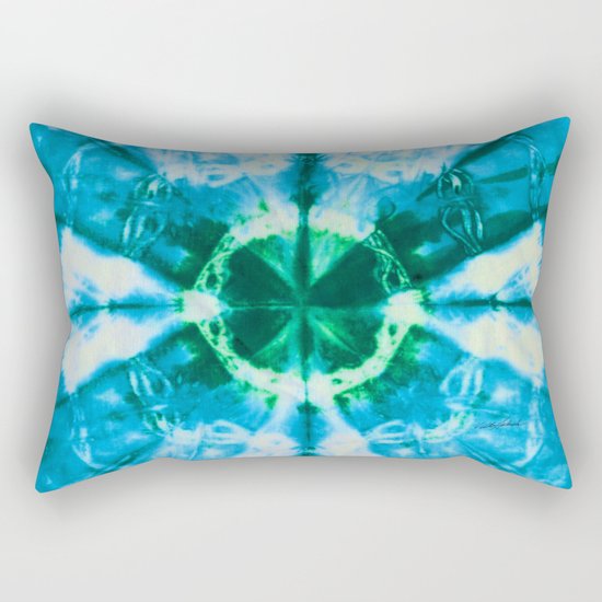 Boho Blue Bloom Rectangular Pillow