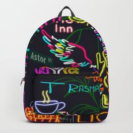 NYC Neon Signs  Backpack | Brooklyn, Typography, Pop Art, Newyork, Pattern, Pizza, Nyc, Culture, Grunge, Gay 