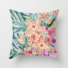 SMELLS LIKE MAUI PUNCH Floral Throw Pillow