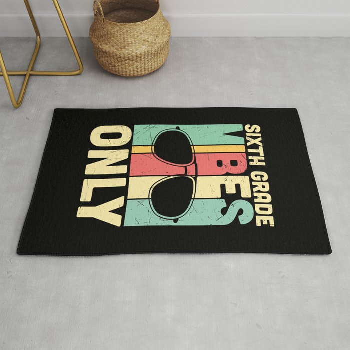 Sixth Grade Vibes Only Retro Sunglasses Rug