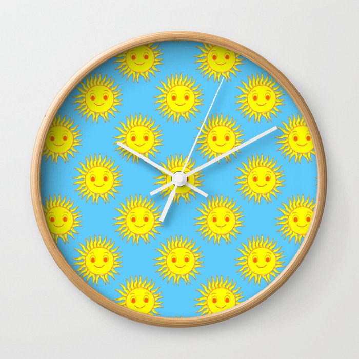 Smile Sun Face Pattern Wall Clock
