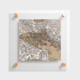 USA, Baltimore City Map Collage Floating Acrylic Print
