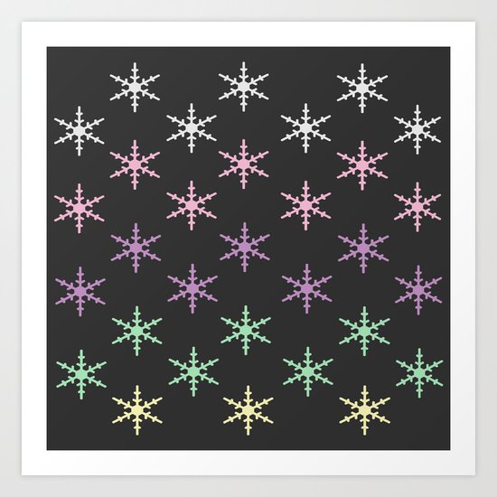 colorful snow pattern Art Print