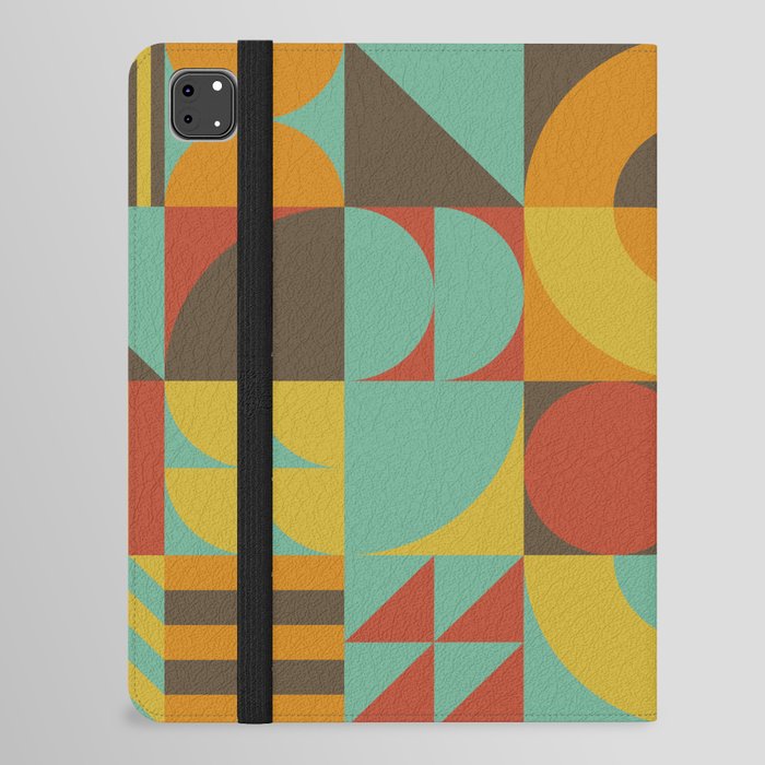 Bauhaus Art abstract pattern, vintage color style iPad Folio Case