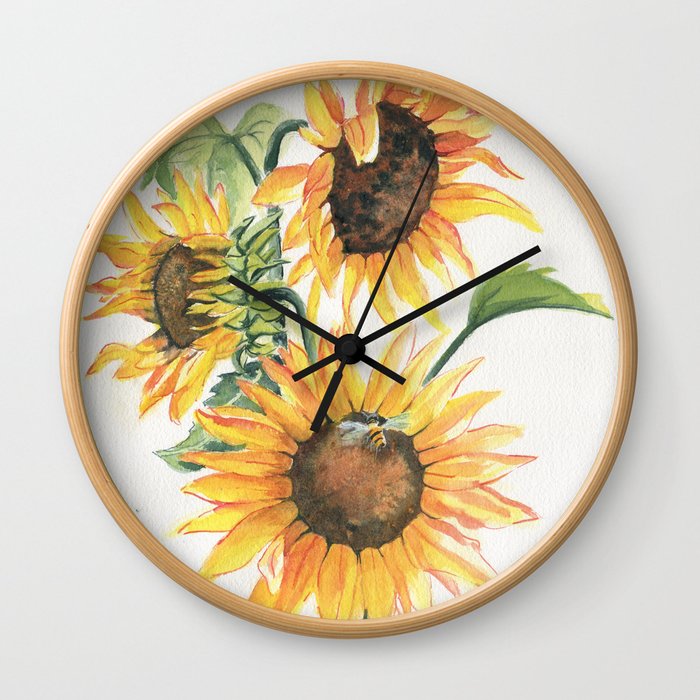 Sunny Sunflowers Wall Clock
