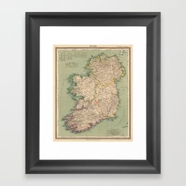 Vintage Map of Ireland (1888) Framed Art Print