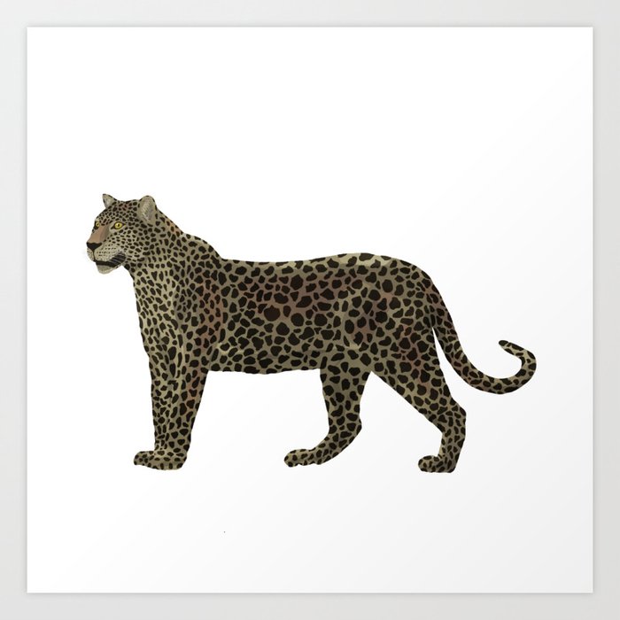 digital painting of a leopard in shades of brown Art Print