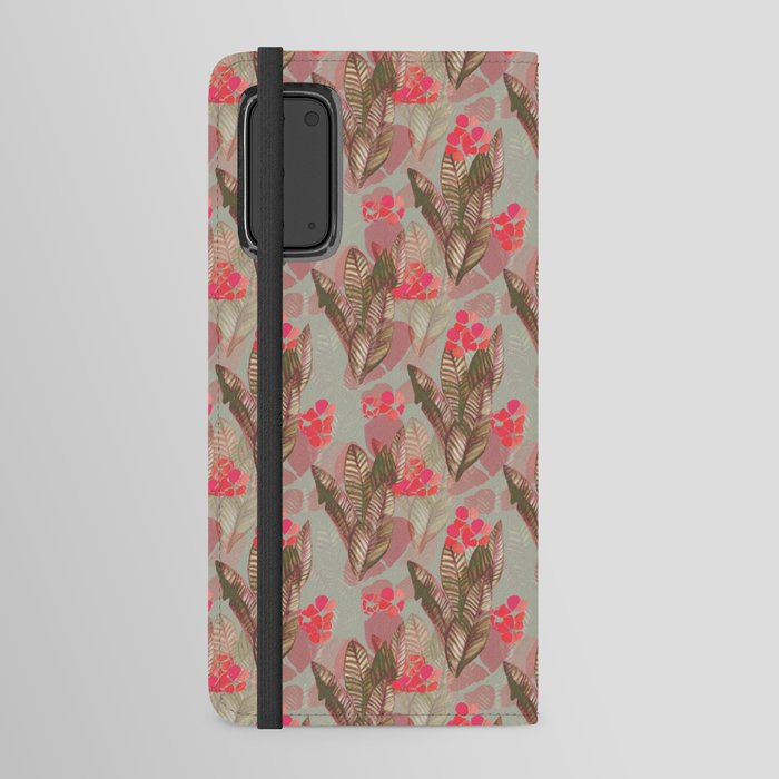 Red&Green Tropics Pattern Android Wallet Case