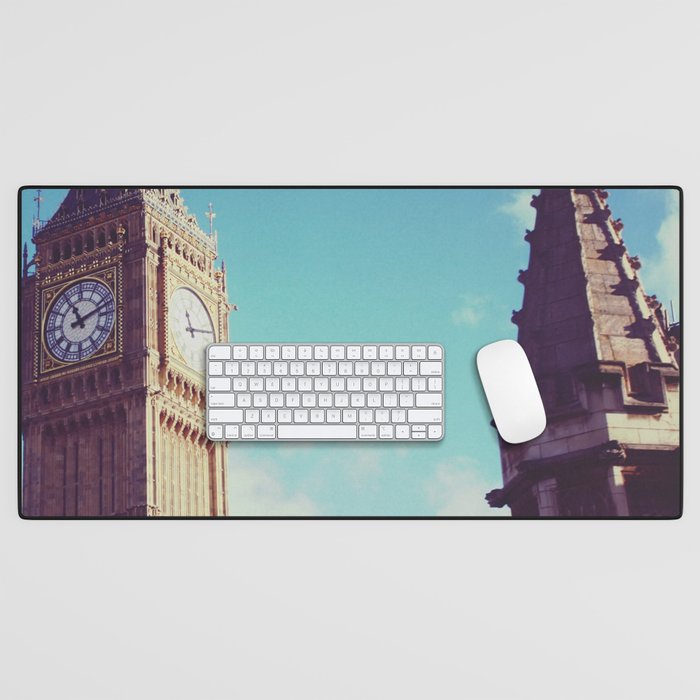 Great Britain Photography - Big Ben Under The Morning Sky Desk Mat