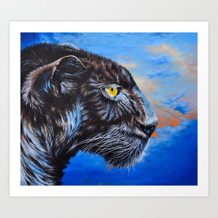 Black Leopard Art Print