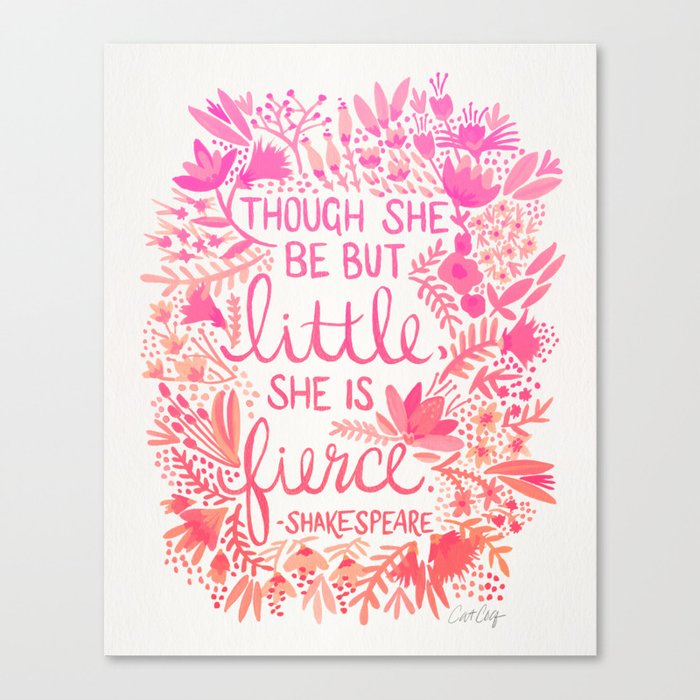 Little & Fierce – Pink Ombré Canvas Print