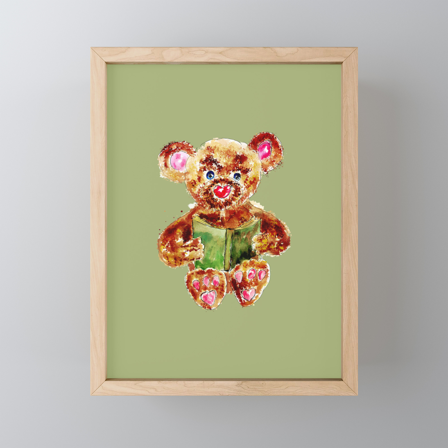 teddy bear framed art