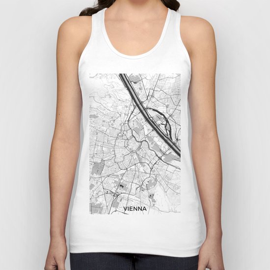 Vienna City Map Gray Unisex Tank Top