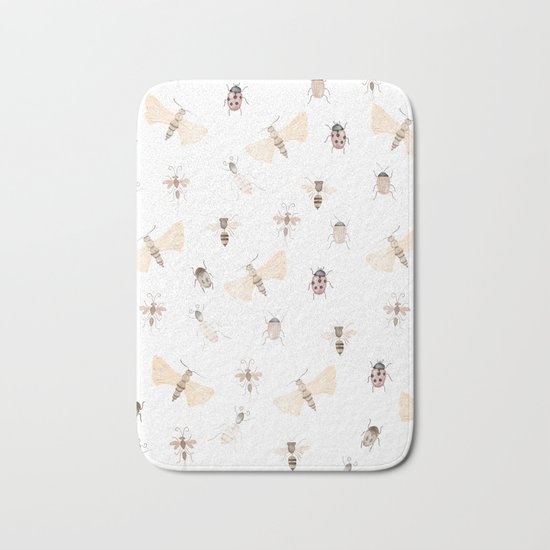 Insects and Bugs Pattern Bath Mat