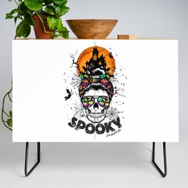 Halloween spooky mama female skull witch Credenza