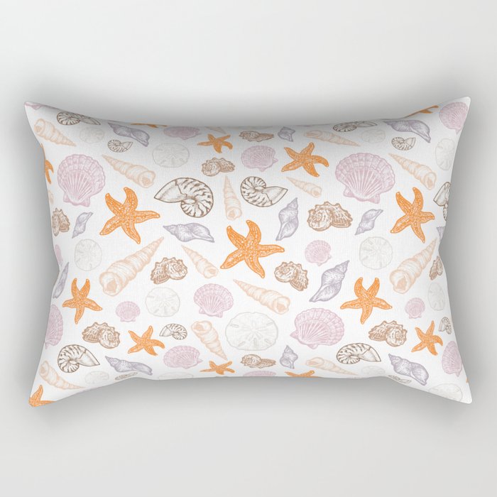 Seashell Print Rectangular Pillow