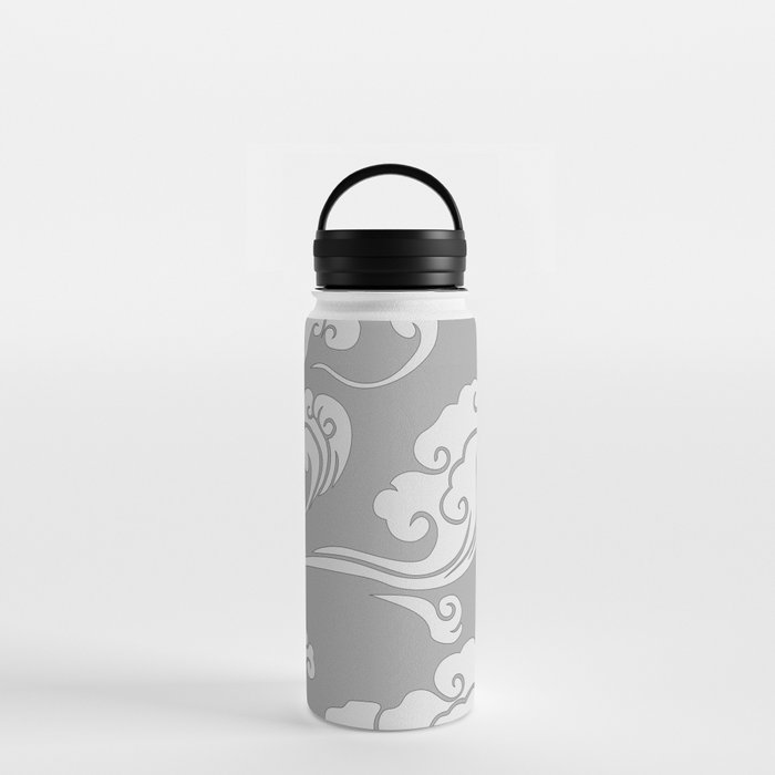 Cloud Swirls - White Water Bottle