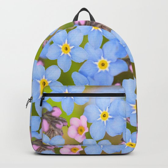 Forget-me-not flowers and buds - summer meadow Backpack