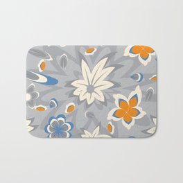 Floral pattern with flowers and leaves  Bath Mat | Print, Decoration, Petal, Retro, Pattern, Nature, Vector, Garden, Background, Paper 