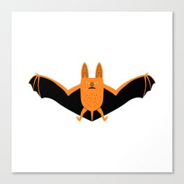 Funny halloween bat animal flying cartoon  Canvas Print