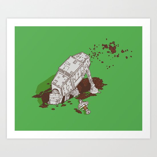 In a backyard, far, far away... Art Print