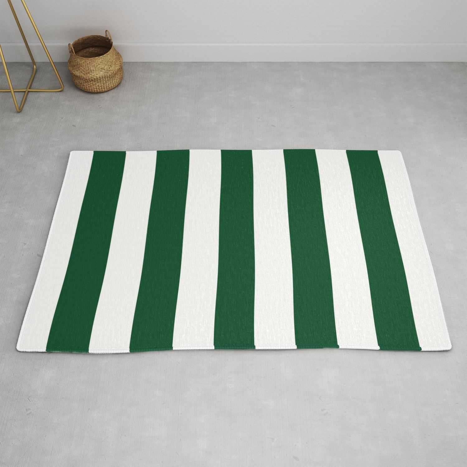 Forest Green Traditional Solid Color White Vertical Lines Pattern Rug By Makeitcolorful Forest Green Traditional Solid Color White Vertical Lines Pattern Rug By Makeitcolorful