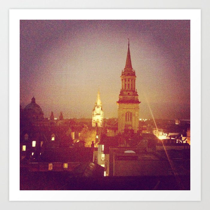 Oxford Skyline Art Print By Emablue Society6