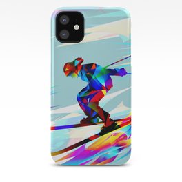 Skiing man. Winter sports iPhone Case | Olympics, Extreme, Slalom, Jump, Winter, Color, Digital, Skiing, Sports, Lifestyle 