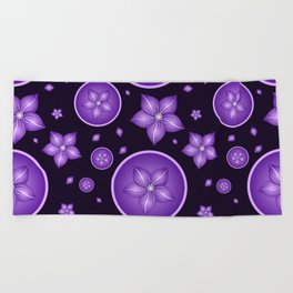 Light purple floral Pattern! Beach Towel