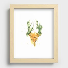 Axolotl Ginger Watercolour Illustration Recessed Framed Print