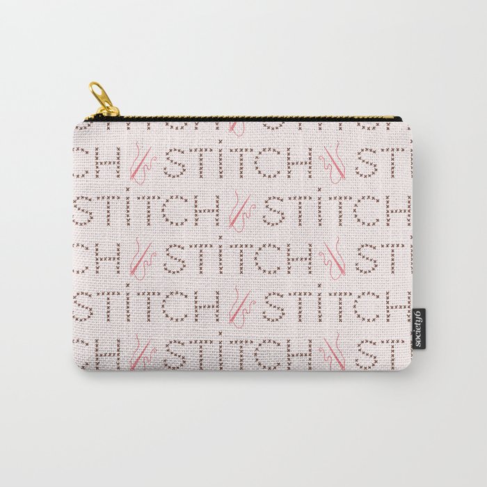 Trendy Hand Craft Stitch lettering seamless pattern Carry-All Pouch