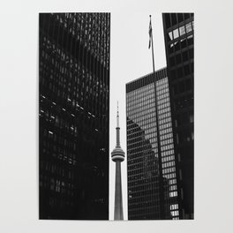 CN Tower Between Buildings Poster