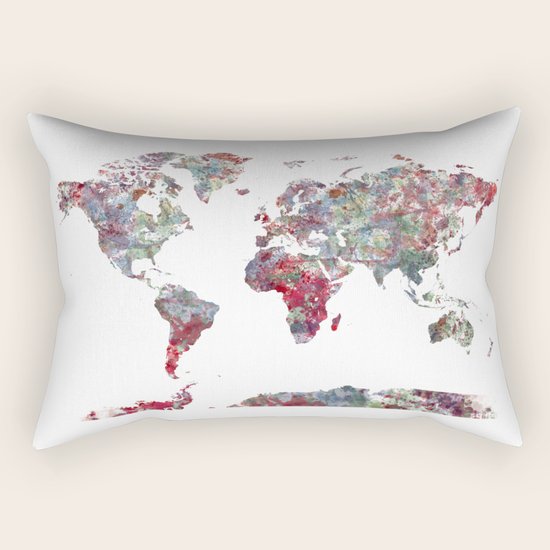 World Map Rectangular Pillow