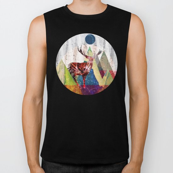 Wonder Wood Dream Mountains - Red Deer Dream Illusion 2 Biker Tank
