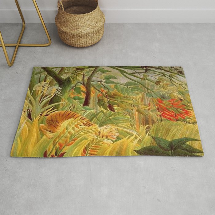 Henri Rousseau Tiger In A Tropical Storm Rug