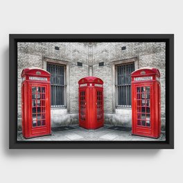 London phone booths red  Framed Canvas