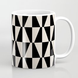 Mid Century Modern Geometric 313 Black and Linen Coffee Mug