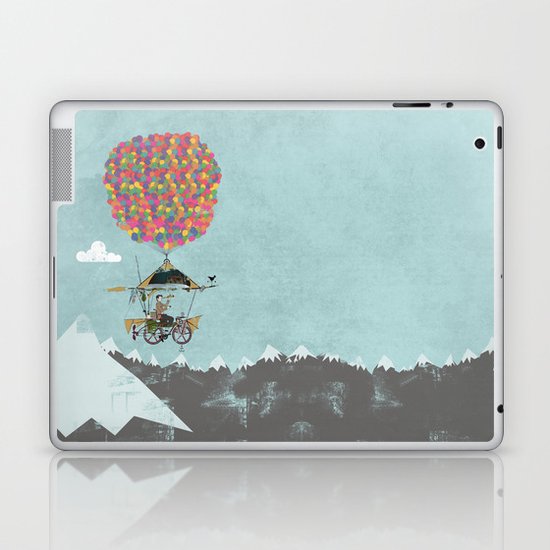 Riding A Bicycle Through The Mountains Laptop & iPad Skin